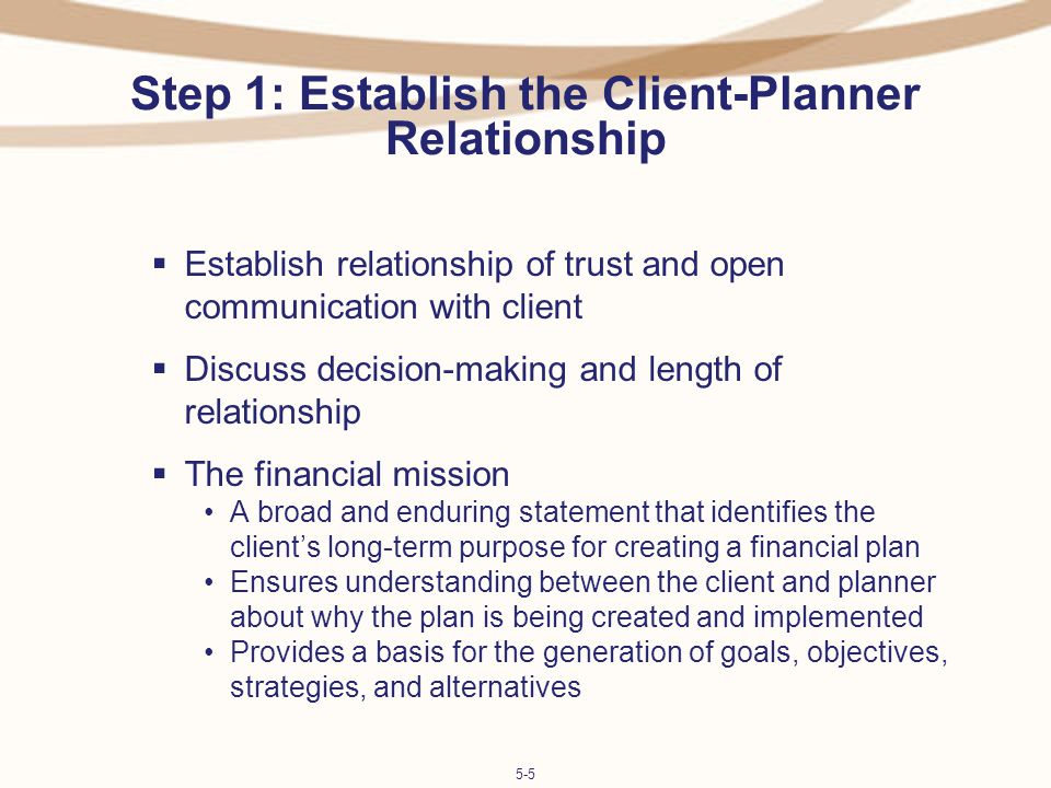 Step 1: Establish the Client-Planner Relationship