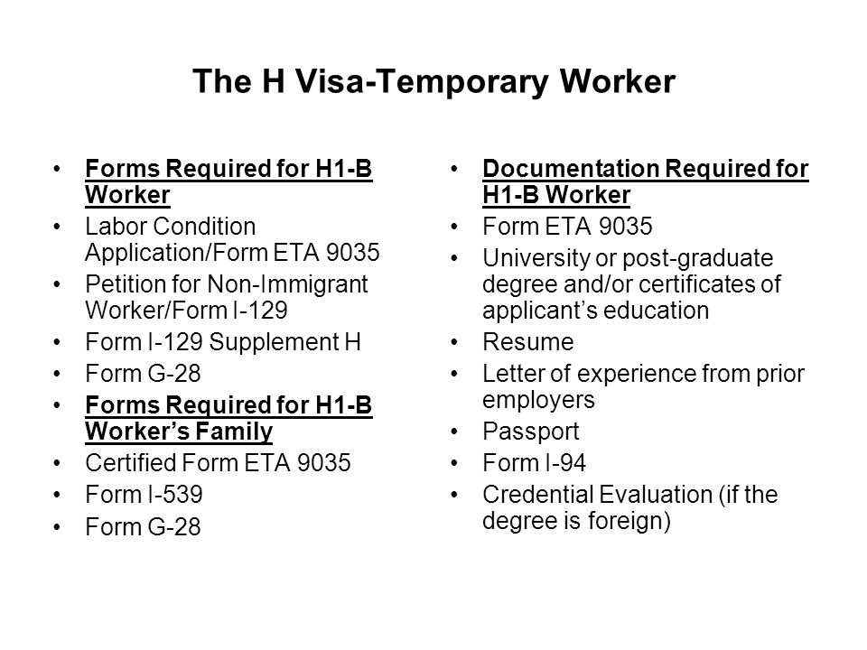 The H Visa-Temporary Worker