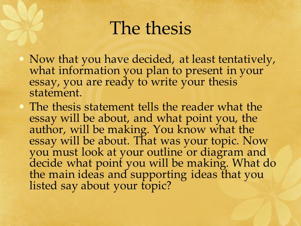 The thesis