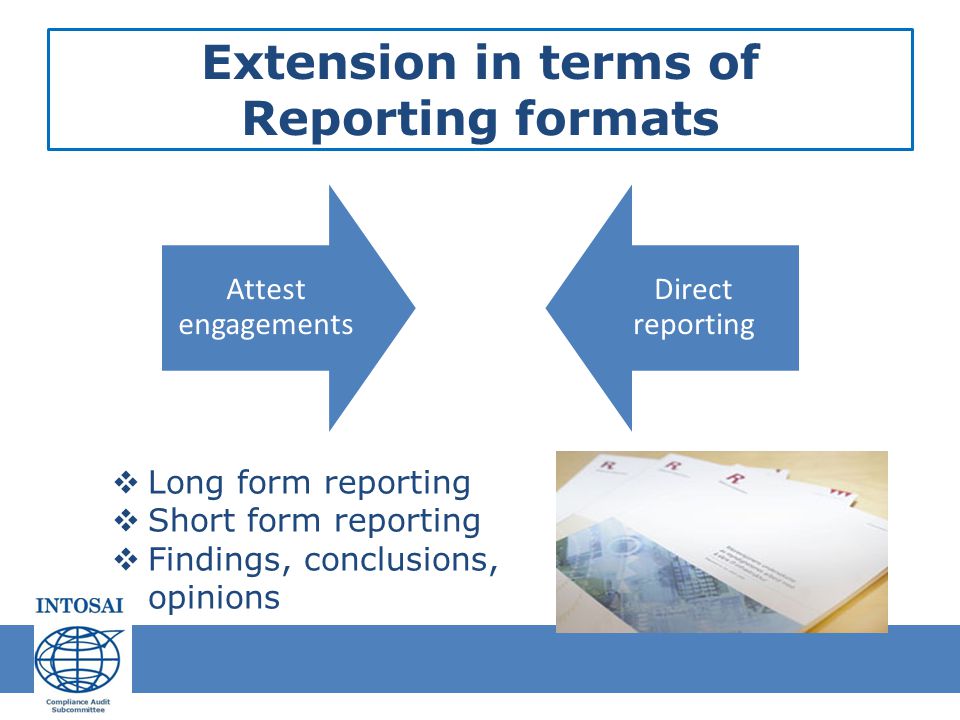 Extension in terms of Reporting formats