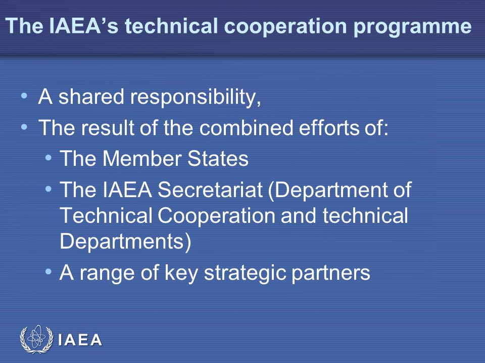 The IAEA’s technical cooperation programme