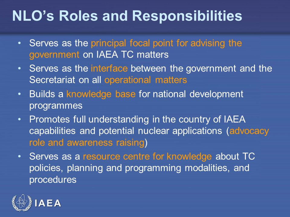 NLO’s Roles and Responsibilities