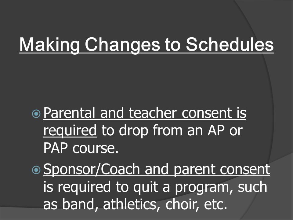 Making Changes to Schedules