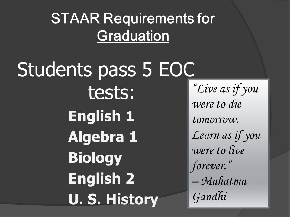 STAAR Requirements for Graduation