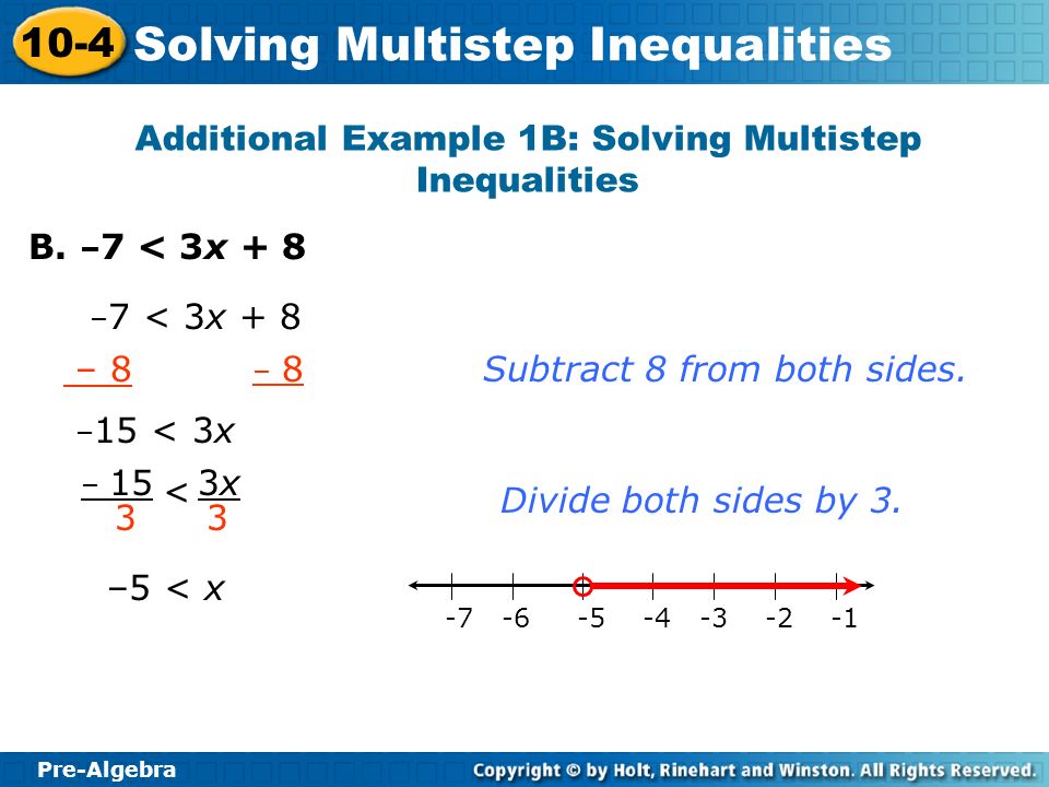 Additional Example 1B: Solving Multistep Inequalities