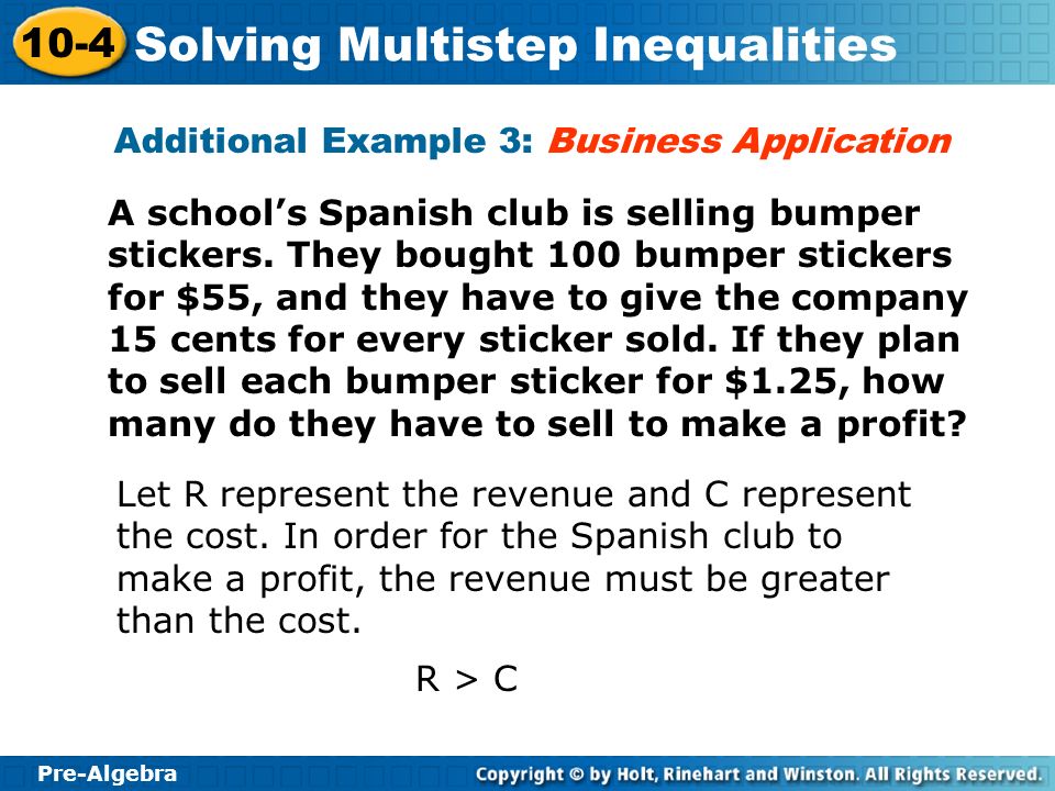 Additional Example 3: Business Application