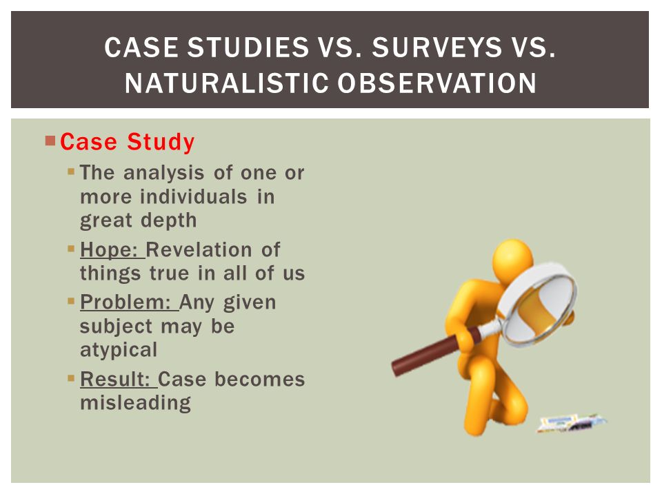 Case Studies vs. Surveys vs. Naturalistic Observation
