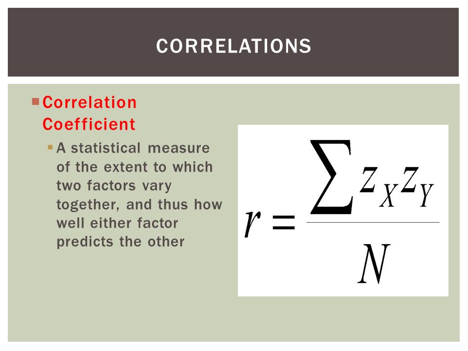 Correlations Correlation Coefficient