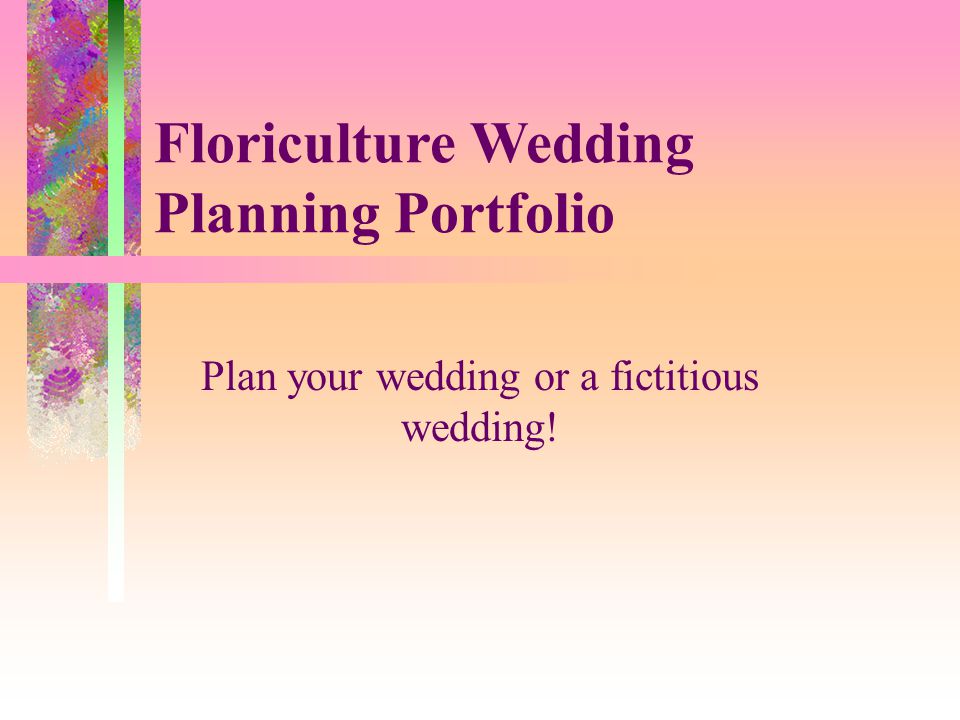 Floriculture Wedding Planning Portfolio