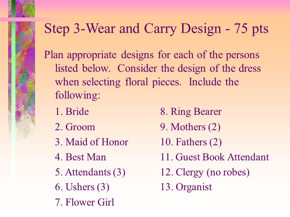 Step 3-Wear and Carry Design - 75 pts