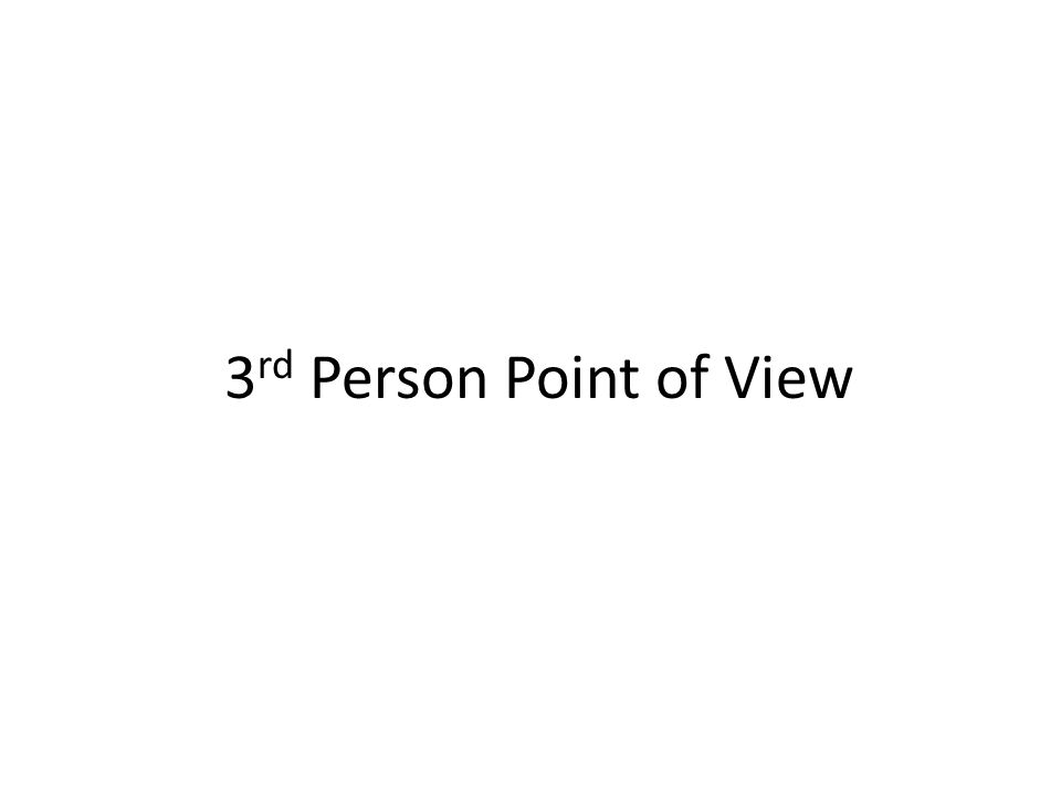 3rd Person Point of View