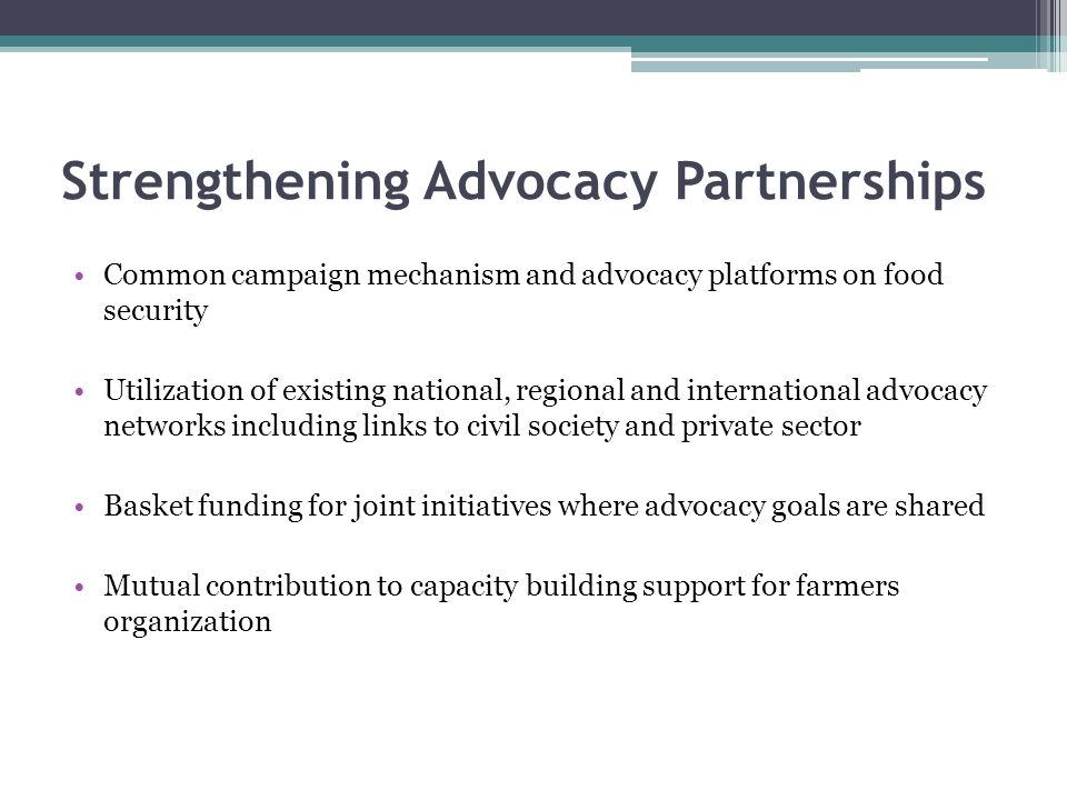 Strengthening Advocacy Partnerships
