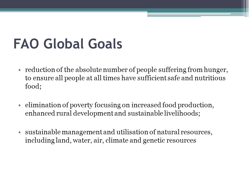 FAO Global Goals
