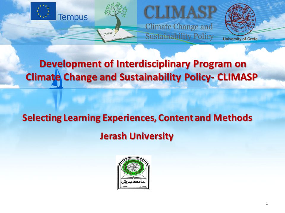 Selecting Learning Experiences, Content and Methods Jerash University