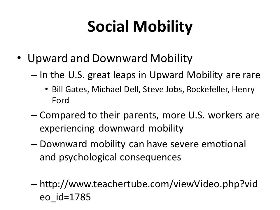 Social Mobility Upward and Downward Mobility
