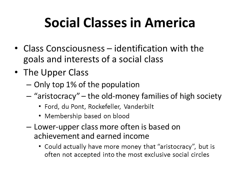 Social Classes in America
