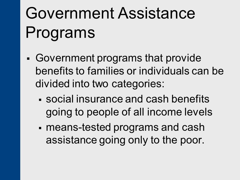 Government Assistance Programs