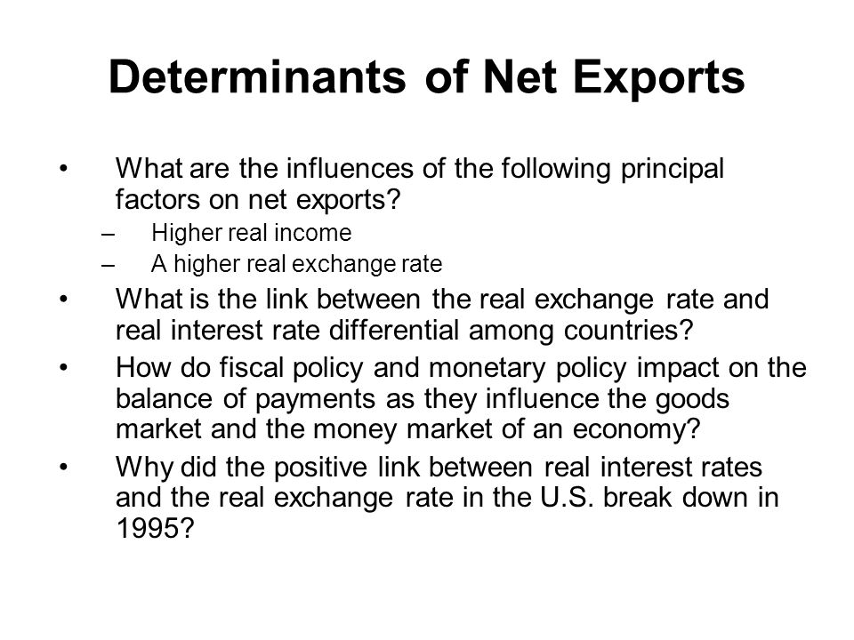 Determinants of Net Exports