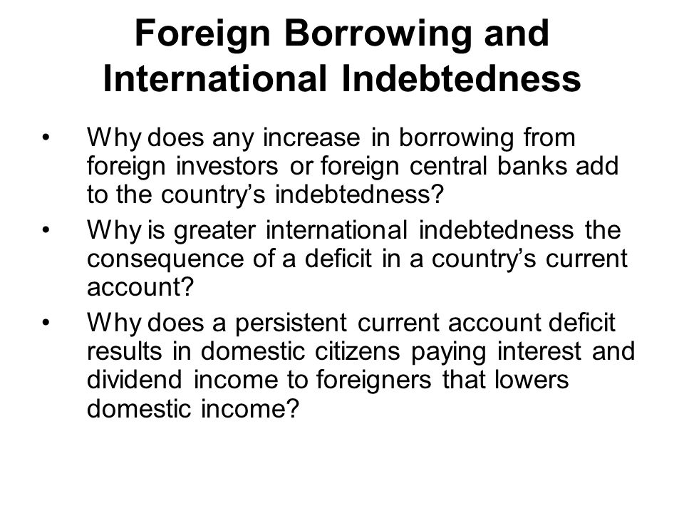 Foreign Borrowing and International Indebtedness