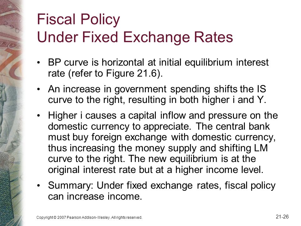 Fiscal Policy Under Fixed Exchange Rates