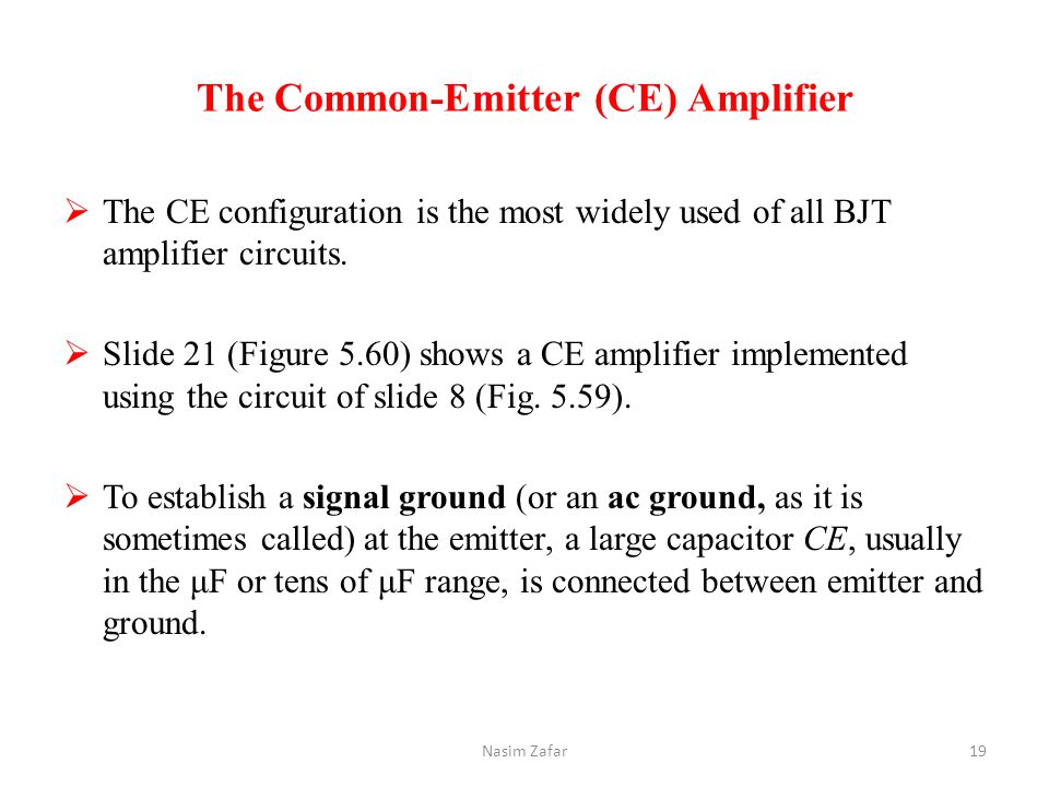 The Common-Emitter (CE) Amplifier