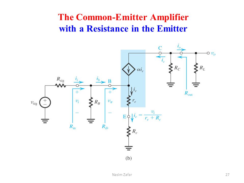 The Common-Emitter Amplifier with a Resistance in the Emitter
