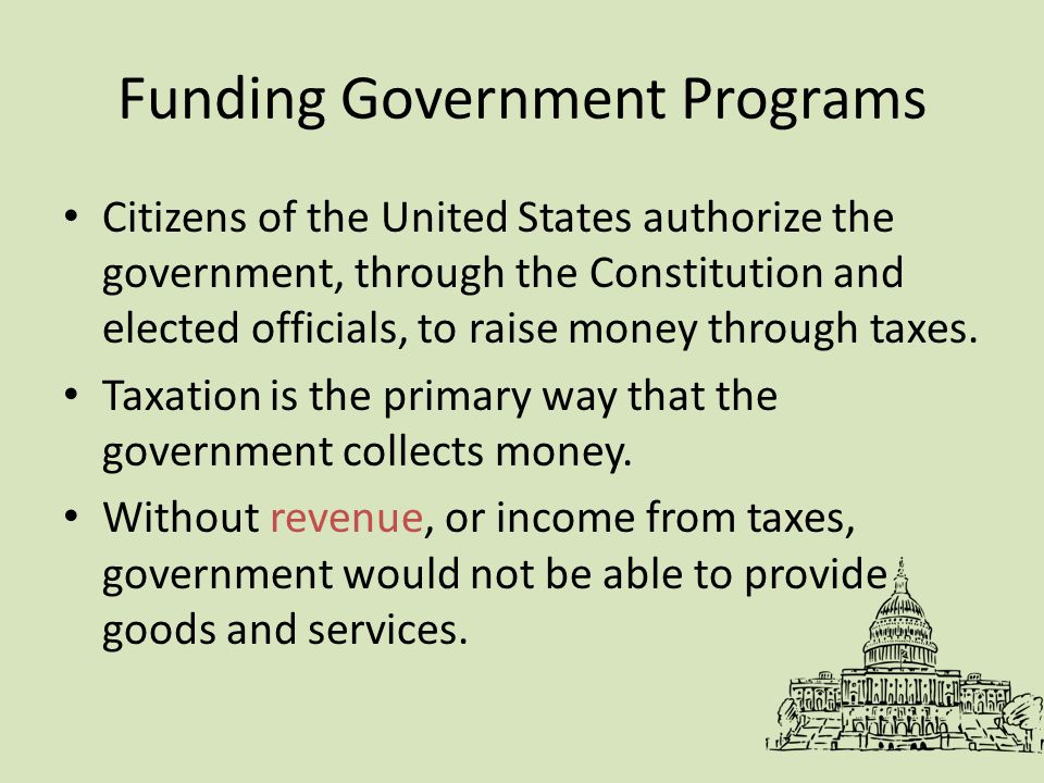 Funding Government Programs