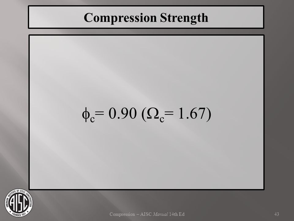 Compression – AISC Manual 14th Ed