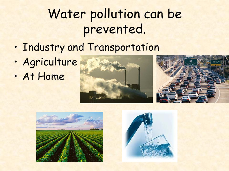 Water pollution can be prevented.