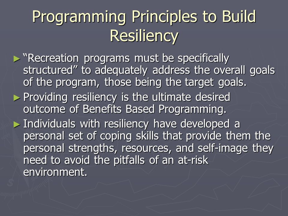 Programming Principles to Build Resiliency