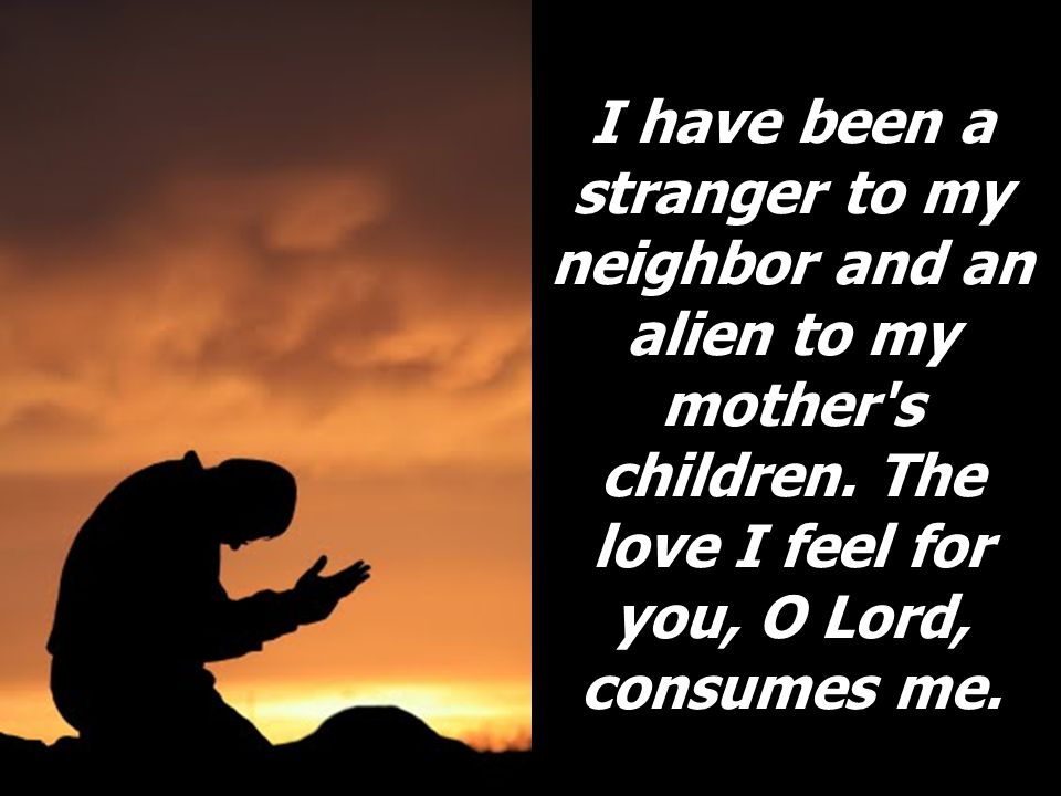 I have been a stranger to my neighbor and an alien to my mother s children.