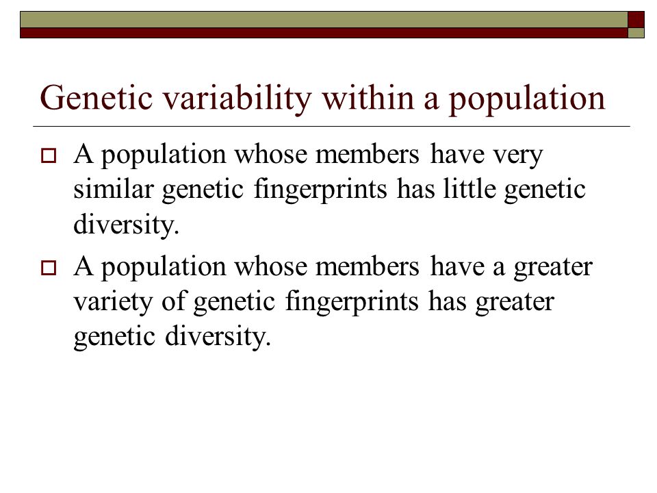 Genetic variability within a population