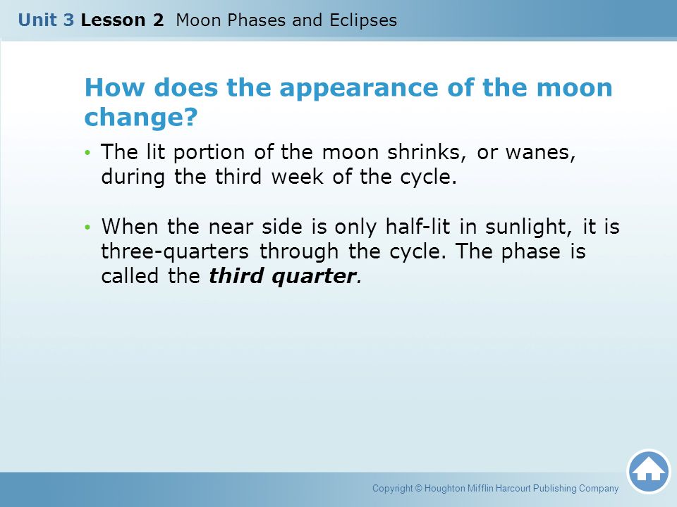 How does the appearance of the moon change