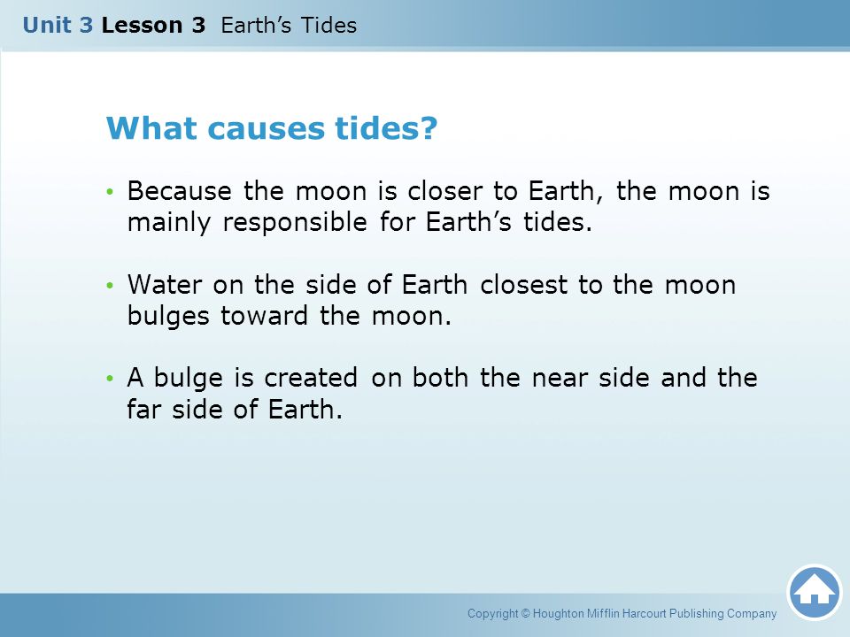 Unit 3 Lesson 3 Earth’s Tides