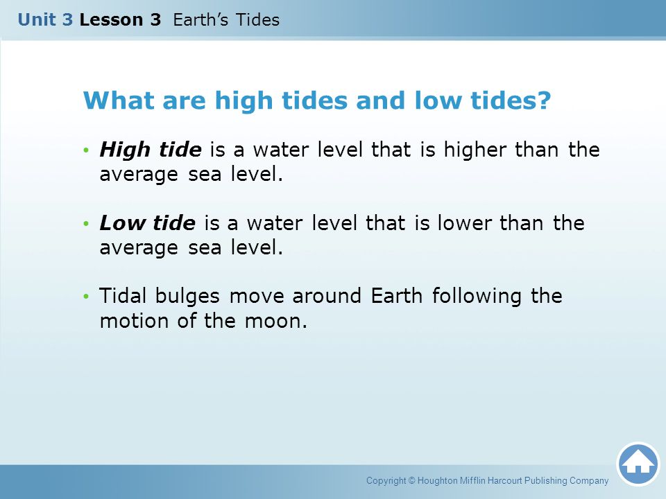 What are high tides and low tides