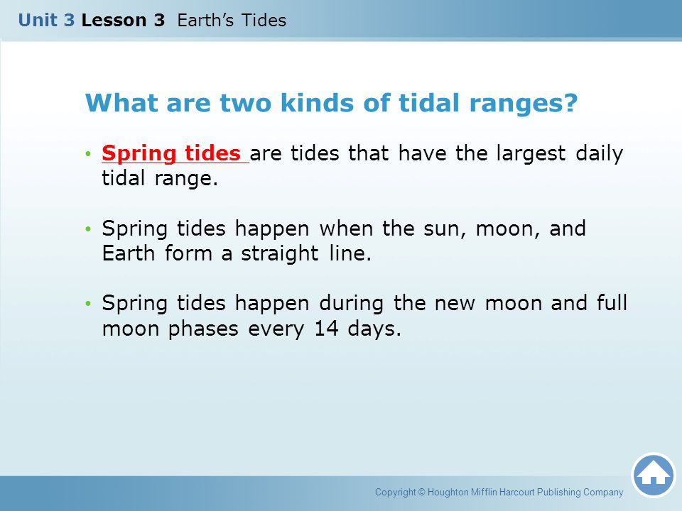What are two kinds of tidal ranges
