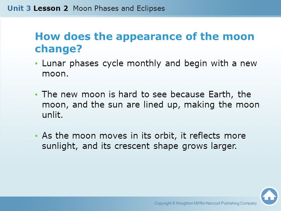 How does the appearance of the moon change