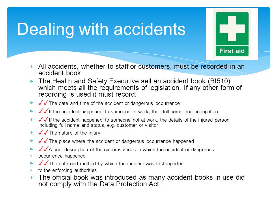 Dealing with accidents