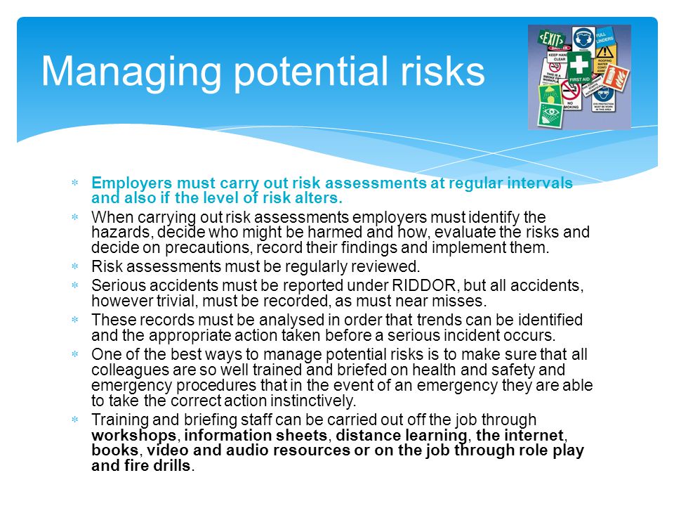 Managing potential risks