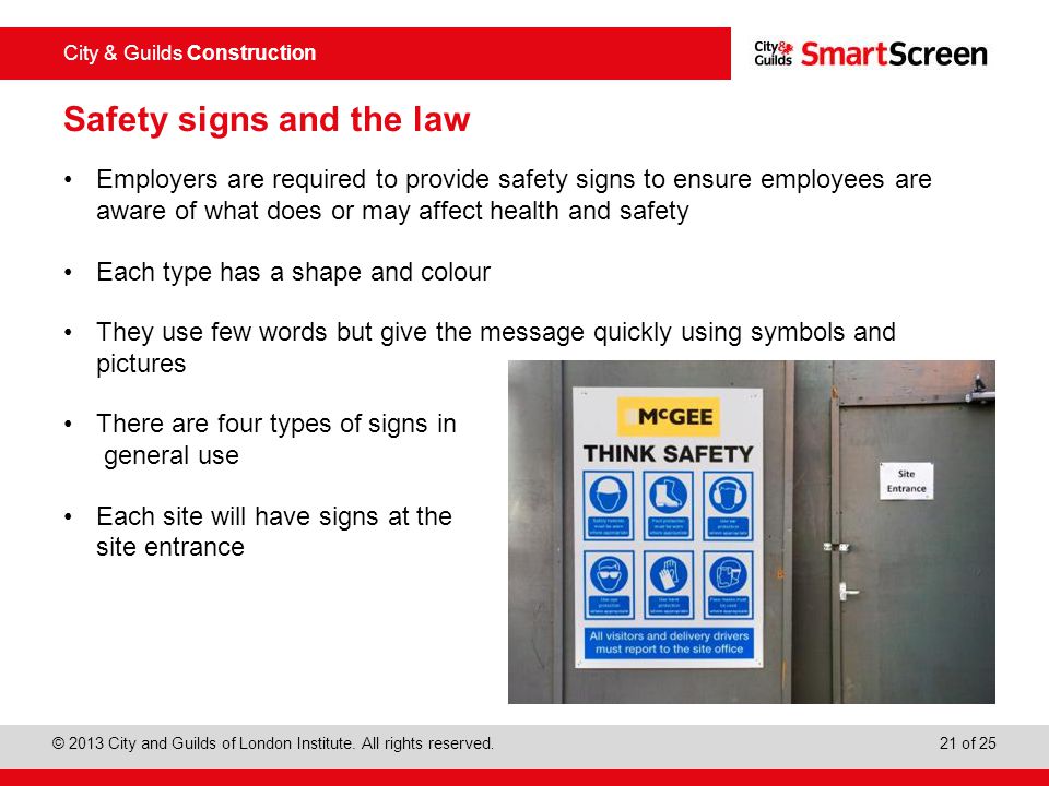 Safety signs and the law