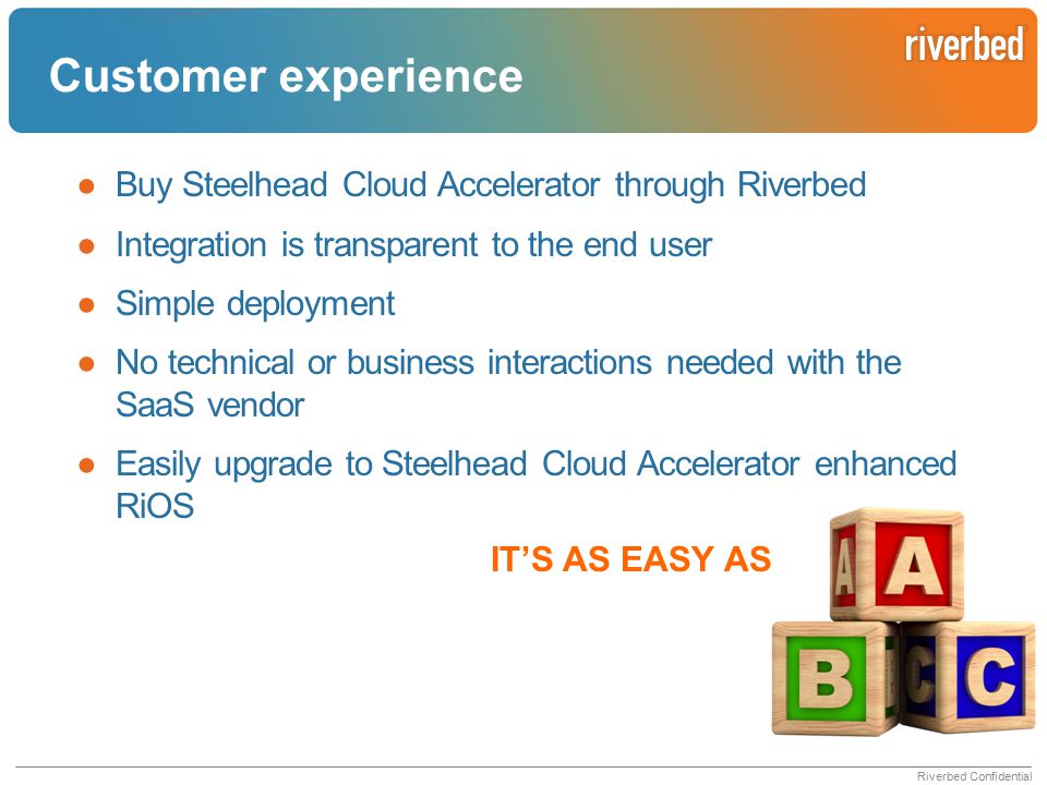 Customer experience Buy Steelhead Cloud Accelerator through Riverbed
