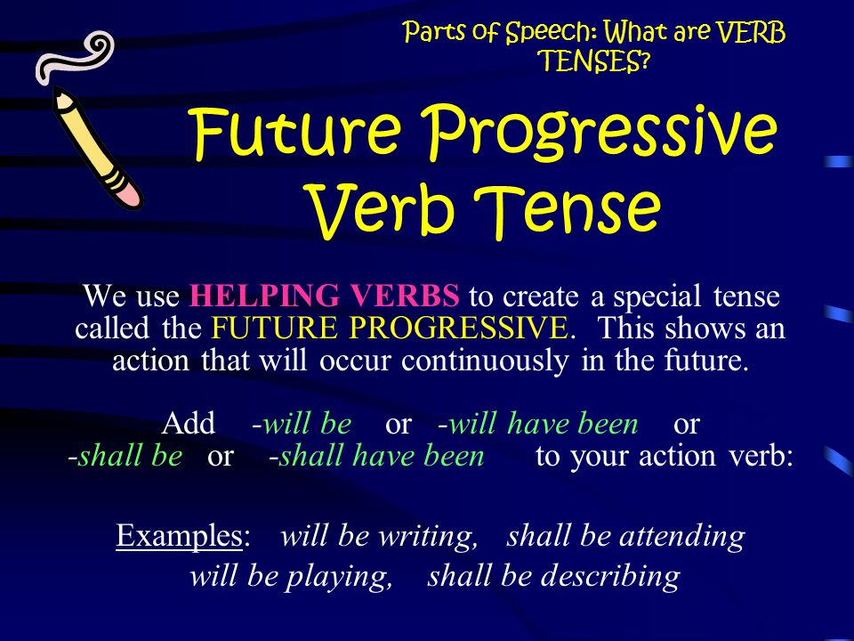 Future Progressive Verb Tense