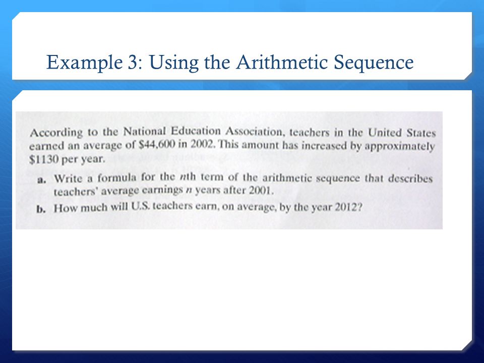 Example 3: Using the Arithmetic Sequence