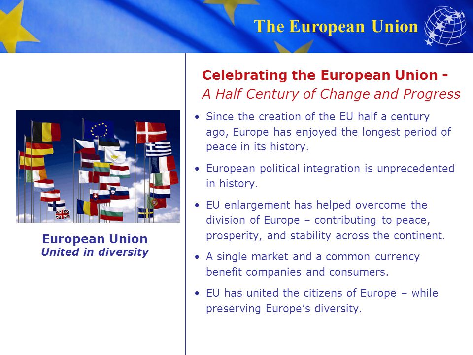 Celebrating the European Union - A Half Century of Change and Progress
