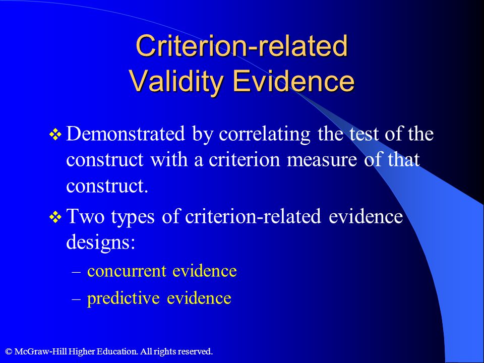 Criterion-related Validity Evidence