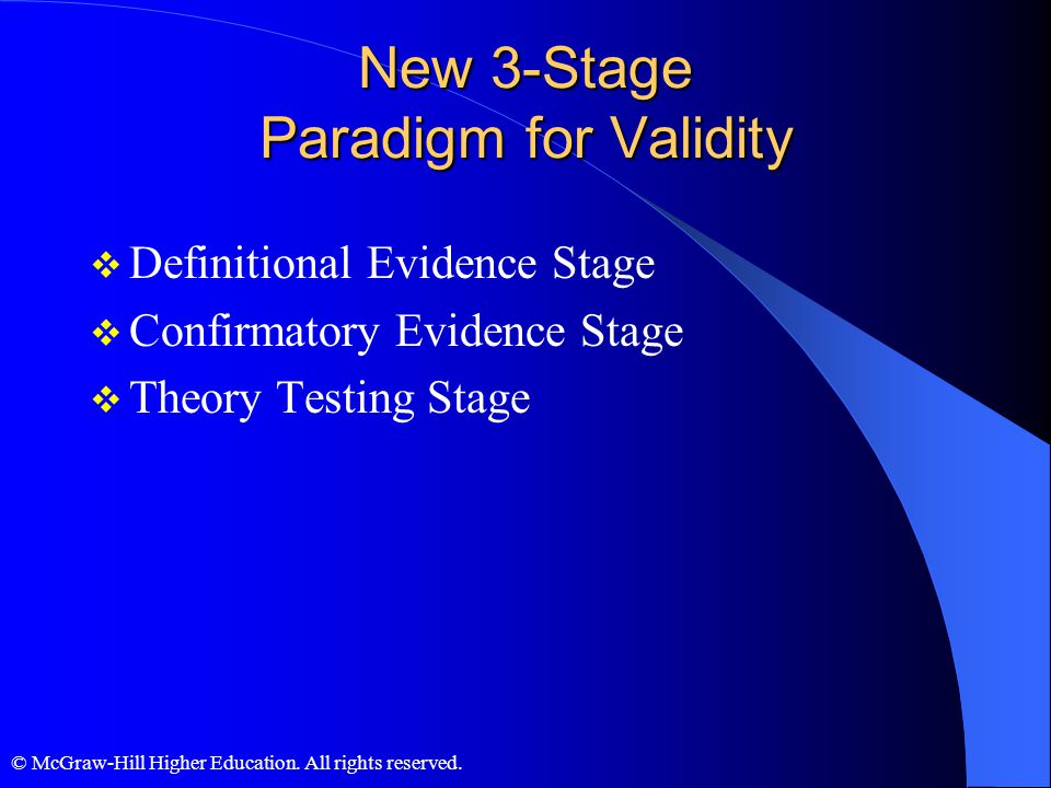 New 3-Stage Paradigm for Validity