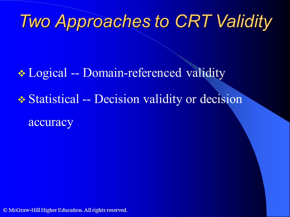 Two Approaches to CRT Validity