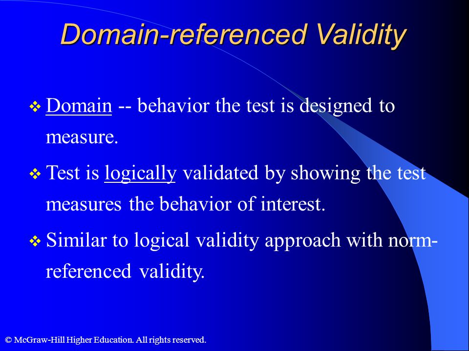 Domain-referenced Validity