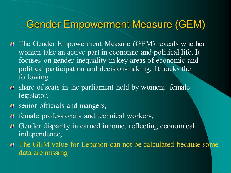 Gender Empowerment Measure (GEM)