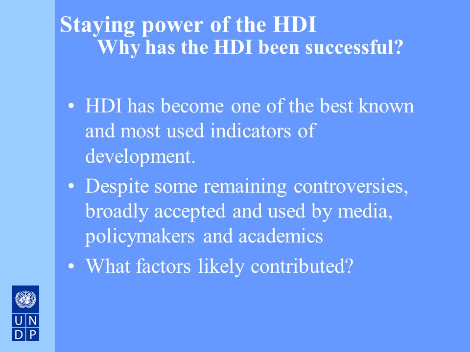 Staying power of the HDI